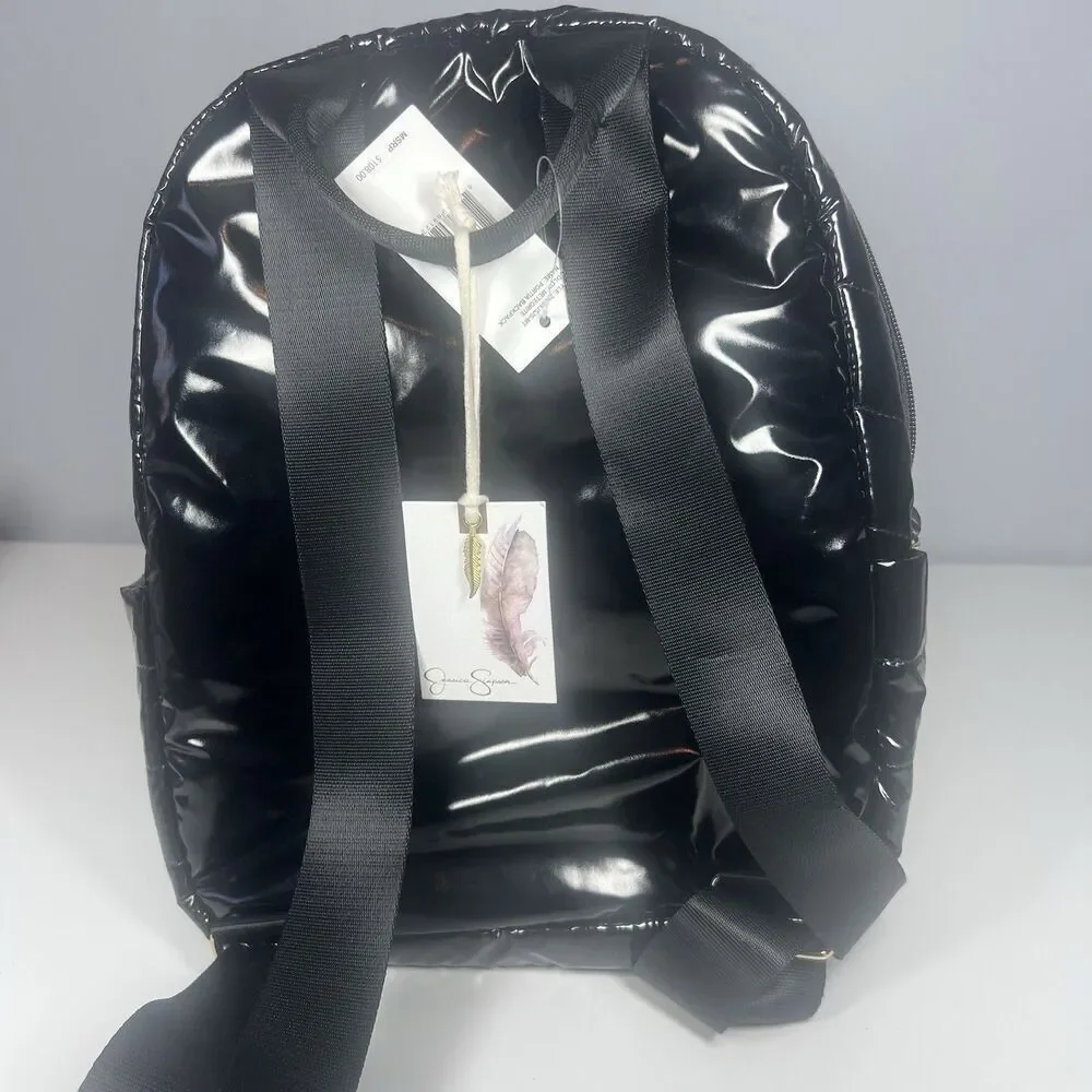 Jessica Simpson Womens Backpack Black Puffer Quilt Meteorite Portia Backpack NWT